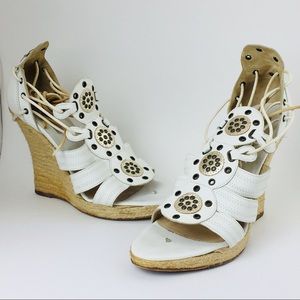 Michael Kors Sangria Wedges - White/Vacchetta